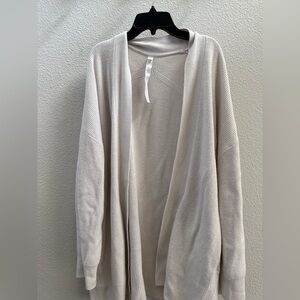 Lululemon Womens Cardigan Long Wrap Sweater 12 Quiet Luxury Minimal Clean Girl